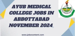 Ayub Medical College Jobs in Abbottabad November 2024 Advertisement