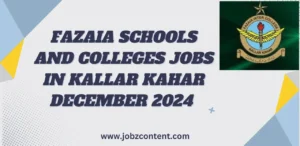 Fazaia Schools and Colleges Jobs in Kallar Kahar December 2024 Advertisement